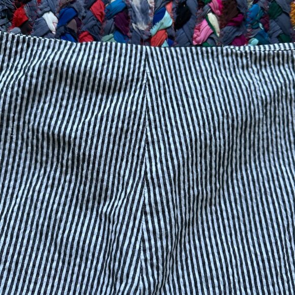Piazza Sempione Audrey Seersucker Striped Capri Pants Women's Size Large Summer - Picture 10 of 16